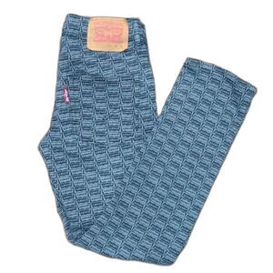 Levi's 512 Slim Taper Black and Gray Logo Jeans Size 12